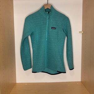 FLAWLESS Patagonia R1 Air Fleece Midlayer Zip Neck Teal STY40250 Women’s XS